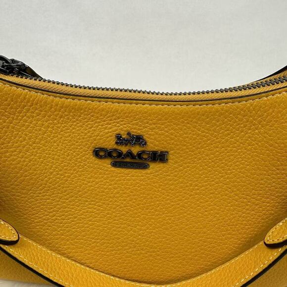 COACH Teri Shoulder/Crossbody Bag In Leather Turmeric Yellow CV934 NWT - Picture 6 of 12